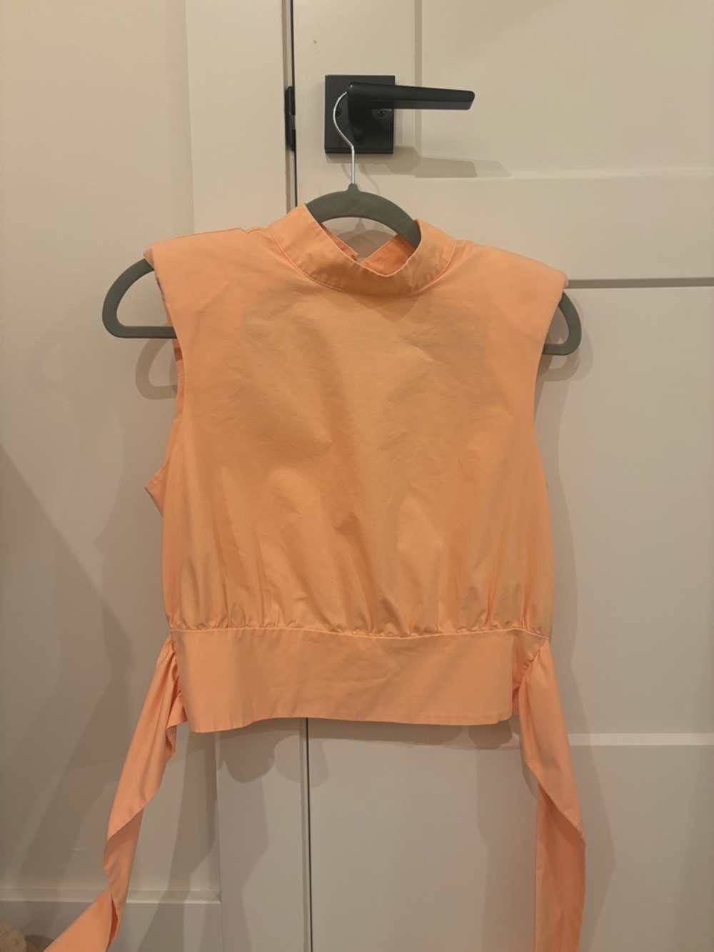 Express Peach Sleeveless Mock Neck Tie-Back Camisole